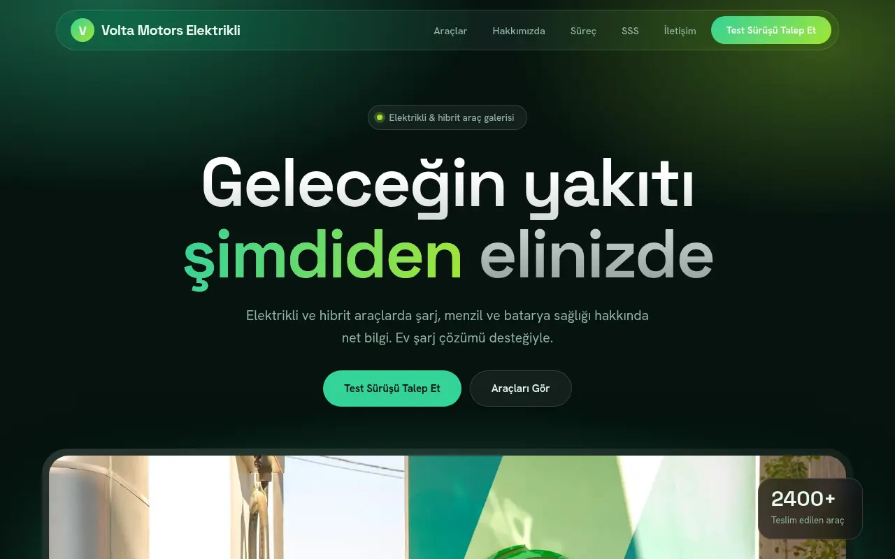 Premium Oto Galeri Web Sitesi — Volta Motors Elektrikli